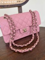 22C Sakura Pink Caviar Quilted Classic Flap Small LGHW - Image 4