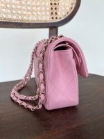 22C Sakura Pink Caviar Quilted Classic Flap Small LGHW - Image 5