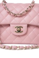 22C Sakura Pink Small Caviar Quilted Classic Flap Light Gold Hardware - Image 3