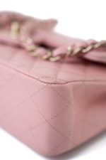 22C Sakura Pink Small Caviar Quilted Classic Flap Light Gold Hardware - Image 7