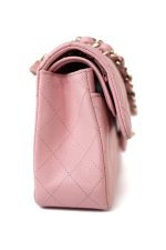 22C Sakura Pink Small Caviar Quilted Classic Flap Light Gold Hardware - Image 10