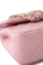 22C Sakura Pink Small Caviar Quilted Classic Flap Light Gold Hardware - Image 13