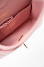 22C Sakura Pink Small Caviar Quilted Classic Flap Light Gold Hardware - Image 15
