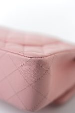 22C Sakura Pink Small Caviar Quilted Classic Flap Light Gold Hardware - Image 21