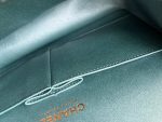 22P Iridescent Green Caviar Quilted Classic Flap Medium Light Gold Hardware - Image 13