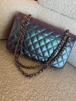 22P Iridescent Purple Caviar Quilted Medium Double Flap - Image 3