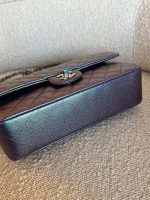 22P Iridescent Purple Caviar Quilted Medium Double Flap - Image 4