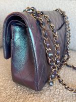 22P Iridescent Purple Caviar Quilted Medium Double Flap - Image 5