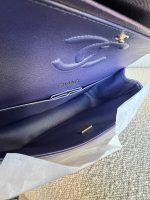 22P Iridescent Purple Caviar Quilted Medium Double Flap - Image 7