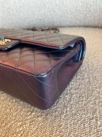 22P Iridescent Purple Caviar Quilted Medium Double Flap - Image 9