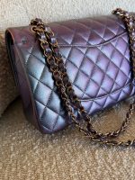 22P Iridescent Purple Caviar Quilted Medium Double Flap - Image 10