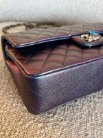 22P Iridescent Purple Caviar Quilted Medium Double Flap - Image 19