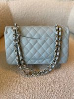 22P Light Blue Caviar Quilted Classic Flap Medium LGHW - Image 3