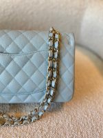 22P Light Blue Caviar Quilted Classic Flap Medium LGHW - Image 5