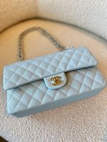 22P Light Blue Caviar Quilted Classic Flap Medium LGHW - Image 10