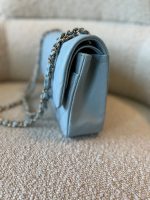 22P Light Blue Caviar Quilted Classic Flap Medium LGHW - Image 7
