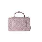 22P Light Pink Mini Top Handle Lambskin Quilted Light Gold Hardware - Image 14