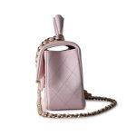 22P Light Pink Mini Top Handle Lambskin Quilted Light Gold Hardware - Image 2