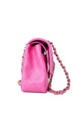 22P Pink Caviar Quilted Classic Flap Medium Light Gold Hardware - Image 4