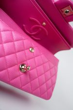 22P Pink Caviar Quilted Classic Flap Medium Light Gold Hardware - Image 5