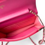 22P Pink Caviar Quilted Wallet on Chain Light Gold Hardware - Image 21