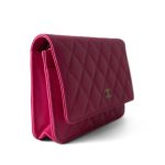 22P Pink Caviar Quilted Wallet on Chain Light Gold Hardware - Image 11