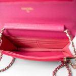 22P Pink Caviar Quilted Wallet on Chain Light Gold Hardware - Image 22