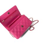 22P Pink Caviar Quilted Wallet on Chain Light Gold Hardware - Image 20