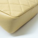 22P Shiny Yellow Caviar Quilted Small Chain Melody Flap - Image 7