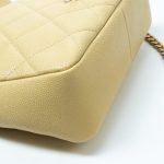 22P Shiny Yellow Caviar Quilted Small Chain Melody Flap - Image 9