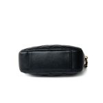22S Black Lambskin Quilted Camera Case Aged Gold Hardware / Gold Interior - Image 6