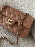 22S Caramel Mini Rectangular Lambskin Quilted LGHW - Image 3