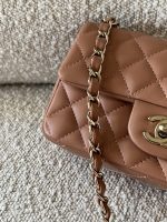 22S Caramel Mini Rectangular Lambskin Quilted LGHW - Image 8