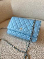 22S Light Blue Caviar Quilted Wallet On Chain (WOC) - Image 3