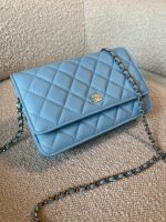 22S Light Blue Caviar Quilted Wallet On Chain (WOC) - Image 4