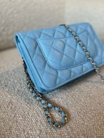 22S Light Blue Caviar Quilted Wallet On Chain (WOC) - Image 6