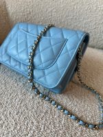 22S Light Blue Caviar Quilted Wallet On Chain (WOC) - Image 7