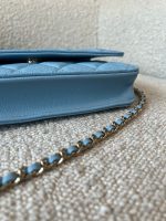 22S Light Blue Caviar Quilted Wallet On Chain (WOC) - Image 9