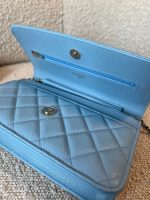 22S Light Blue Caviar Quilted Wallet On Chain (WOC) - Image 10