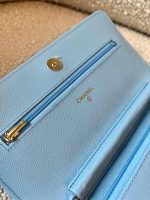 22S Light Blue Caviar Quilted Wallet On Chain (WOC) - Image 13