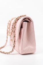 22S Light Pink Caviar Quilted Classic Flap Medium LGHW - Image 6