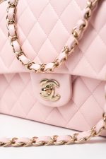 22S Light Pink Caviar Quilted Classic Flap Medium LGHW - Image 11