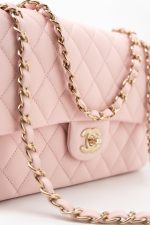 22S Light Pink Caviar Quilted Classic Flap Medium LGHW - Image 15