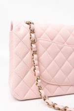 22S Light Pink Caviar Quilted Classic Flap Medium LGHW - Image 16