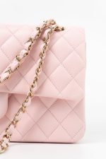 22S Light Pink Caviar Quilted Classic Flap Medium LGHW - Image 20