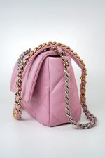 22S Pink Lambskin Quilted 19 Small Reverse Mixed Hardware - Image 3