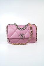22S Pink Lambskin Quilted 19 Small Reverse Mixed Hardware - Image 5