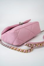 22S Pink Lambskin Quilted 19 Small Reverse Mixed Hardware - Image 6