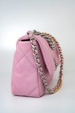 22S Pink Lambskin Quilted 19 Small Reverse Mixed Hardware - Image 8