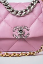 22S Pink Lambskin Quilted 19 Small Reverse Mixed Hardware - Image 9